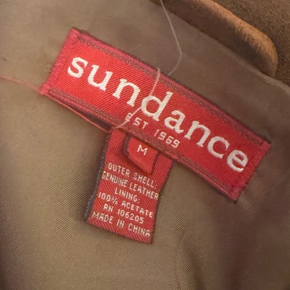 Sundance Brown leather Pea Coat - Picture 3 of 9